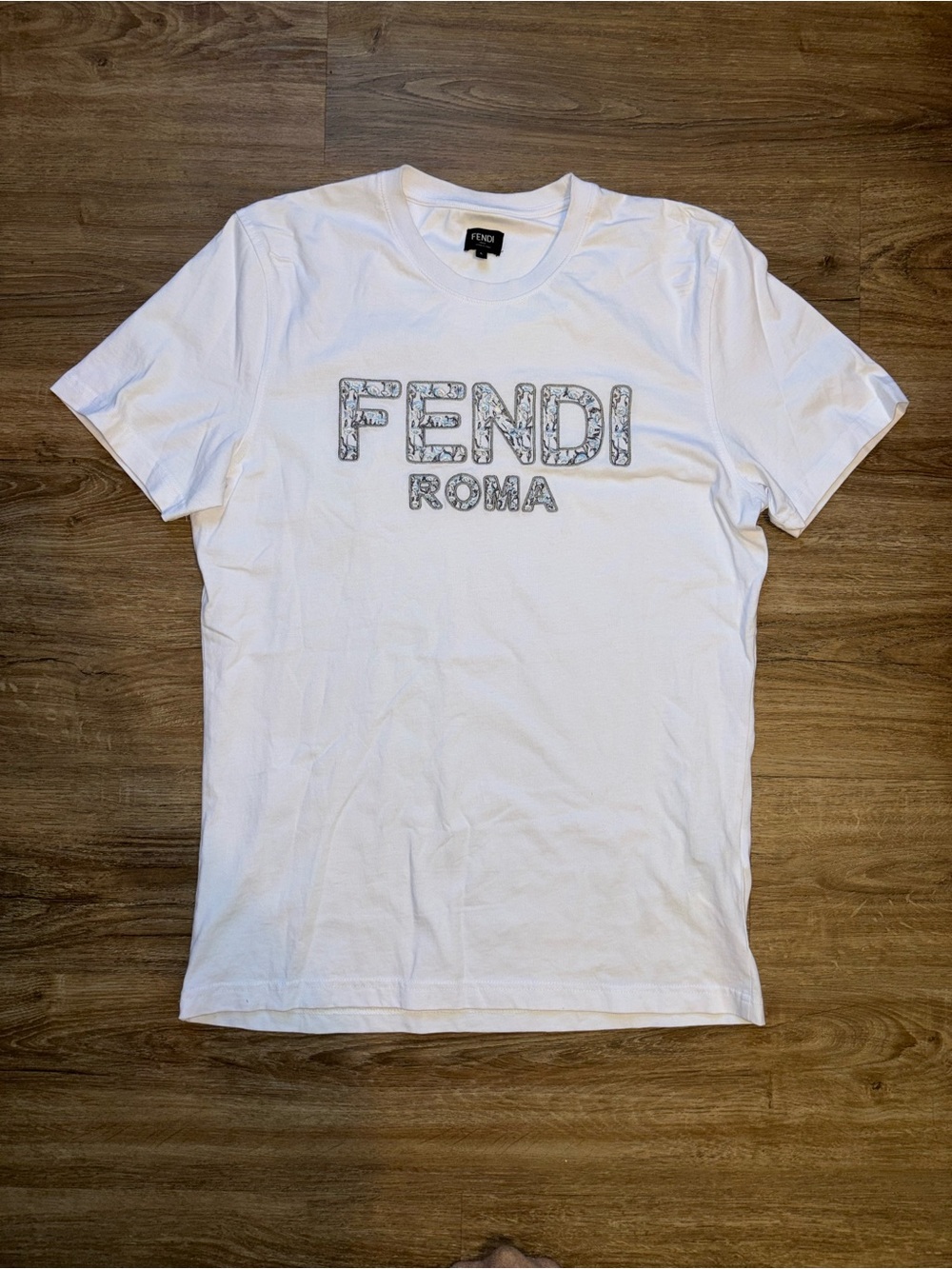 Fendi Floral Embroidered White Short Sleeve